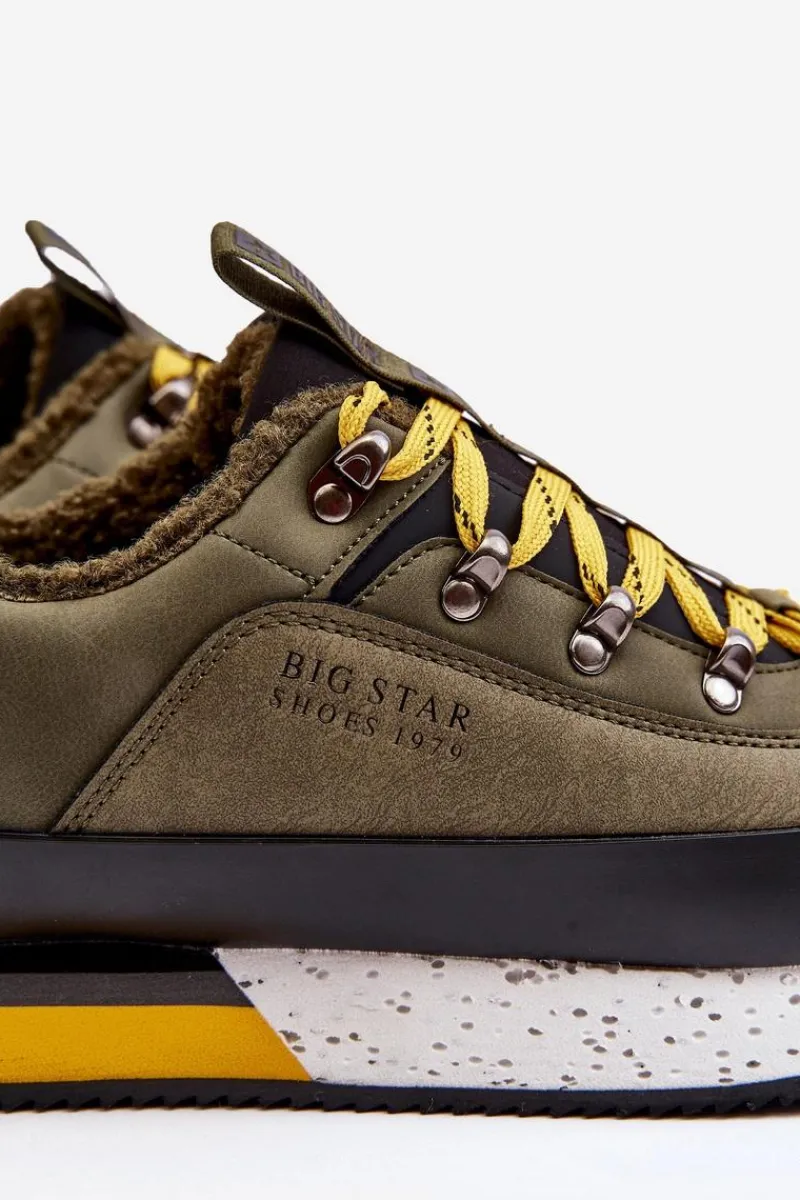 Clearance Big Star Shoes Męskie Buty Sportowe Ocieplane Khaki Big Star MM174109