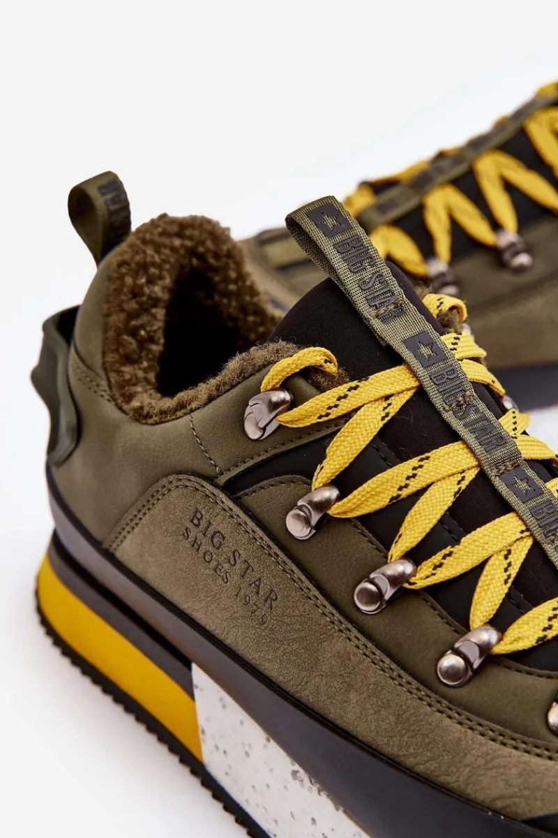 Clearance Big Star Shoes Męskie Buty Sportowe Ocieplane Khaki Big Star MM174109