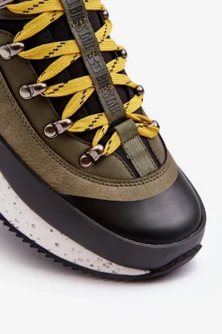 Clearance Big Star Shoes Męskie Buty Sportowe Ocieplane Khaki Big Star MM174109