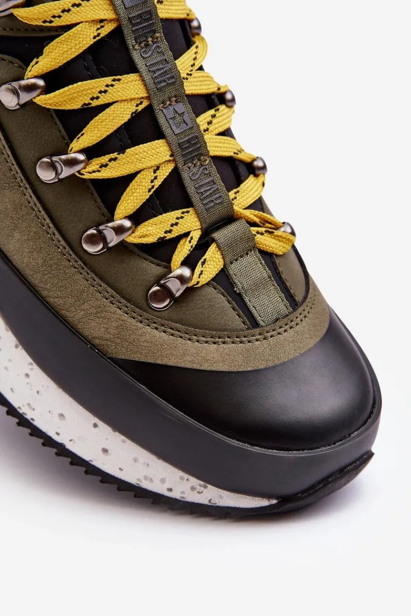 Clearance Big Star Shoes Męskie Buty Sportowe Ocieplane Khaki Big Star MM174109