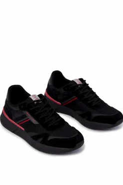 Obuwie Sportowe Męskie>Cross Jeans Męskie Buty Sportowe Sneakersy JJ1R4016C Czarne