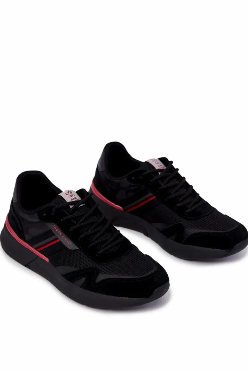 Obuwie Sportowe Męskie>Cross Jeans Męskie Buty Sportowe Sneakersy JJ1R4016C Czarne