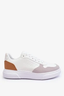 Hot Boto Męskie Buty Sportowe Sznurowane Białe Castiel