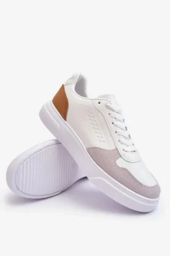 Hot Boto Męskie Buty Sportowe Sznurowane Białe Castiel