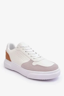 Hot Boto Męskie Buty Sportowe Sznurowane Białe Castiel