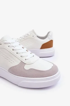 Hot Boto Męskie Buty Sportowe Sznurowane Białe Castiel