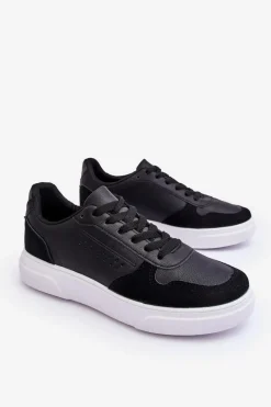 Obuwie Sportowe Męskie>Boto Męskie Buty Sportowe Sznurowane Czarne Castiel