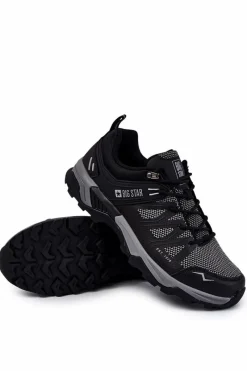 New Męskie Buty Sportowe Trapery Memory Foam Big Star KK174105 Czarne Męskie Obuwie Sportowe Męskie