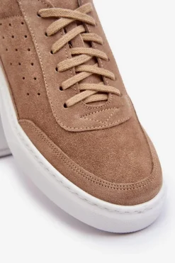 Discount Męskie Buty Sportowe Zamszowe 1544 Beżowe Męskie Obuwie Sportowe Męskie