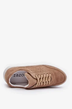 Discount Męskie Buty Sportowe Zamszowe 1544 Beżowe Męskie Obuwie Sportowe Męskie