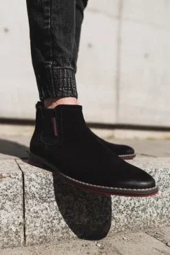 Outlet Męskie Buty Sztyblety Czarne EE1R4066C Męskie Botki Męskie