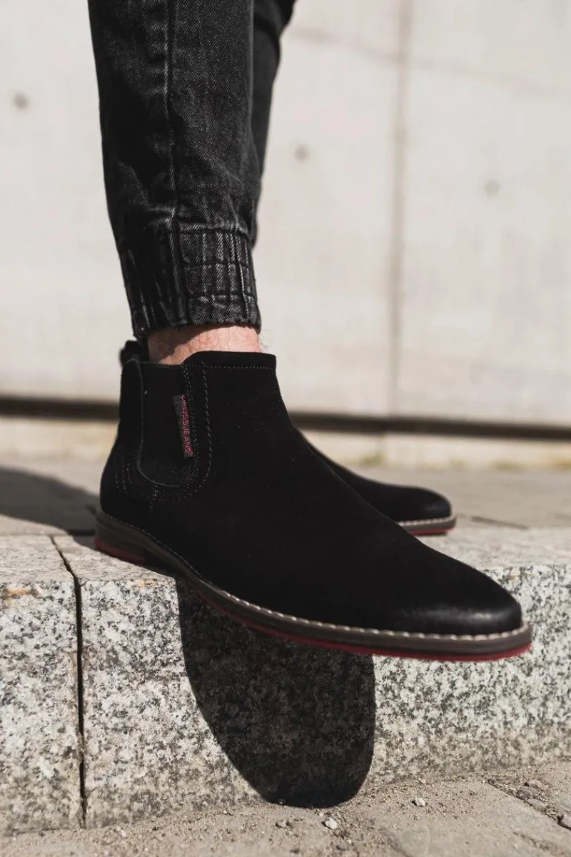 Outlet Męskie Buty Sztyblety Czarne EE1R4066C Męskie Botki Męskie