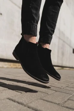 Outlet Męskie Buty Sztyblety Czarne EE1R4066C Męskie Botki Męskie