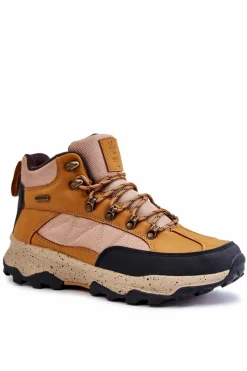 Sale Cross Jeans Męskie Buty Trekkingowe Ocieplane KK1R4020C Camel Brązowy