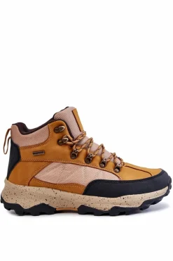 Sale Cross Jeans Męskie Buty Trekkingowe Ocieplane KK1R4020C Camel Brązowy