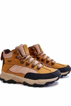 Sale Cross Jeans Męskie Buty Trekkingowe Ocieplane KK1R4020C Camel Brązowy