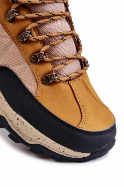 Sale Cross Jeans Męskie Buty Trekkingowe Ocieplane KK1R4020C Camel Brązowy