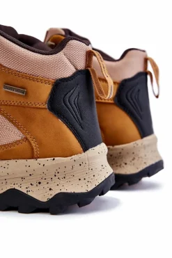 Sale Cross Jeans Męskie Buty Trekkingowe Ocieplane KK1R4020C Camel Brązowy