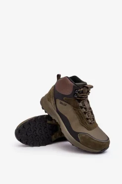 Męskie Buty Trekkingowe Ocieplane Zielone Big Star MM174333 Męskie Obuwie Trekkingowe Męskie|Obuwie Sportowe Męskie