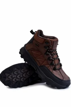 Obuwie Trekkingowe Męskie|Botki Męskie>Cross Jeans Męskie Buty Trekkingowe Ocieplane KK1R4019C Ciemnobrązowe