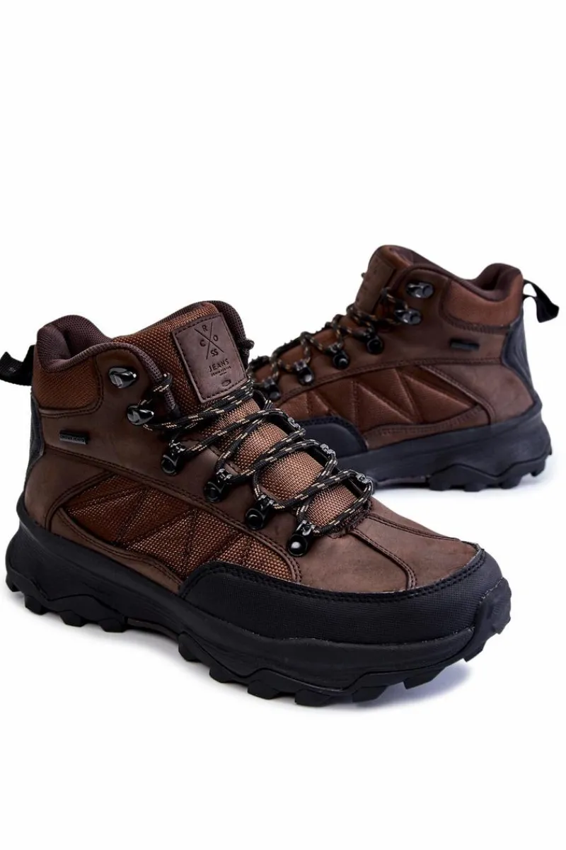 Obuwie Trekkingowe Męskie|Botki Męskie>Cross Jeans Męskie Buty Trekkingowe Ocieplane KK1R4019C Ciemnobrązowe