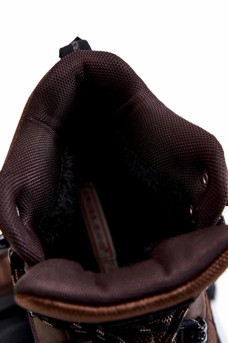 Obuwie Trekkingowe Męskie|Botki Męskie>Cross Jeans Męskie Buty Trekkingowe Ocieplane KK1R4019C Ciemnobrązowe