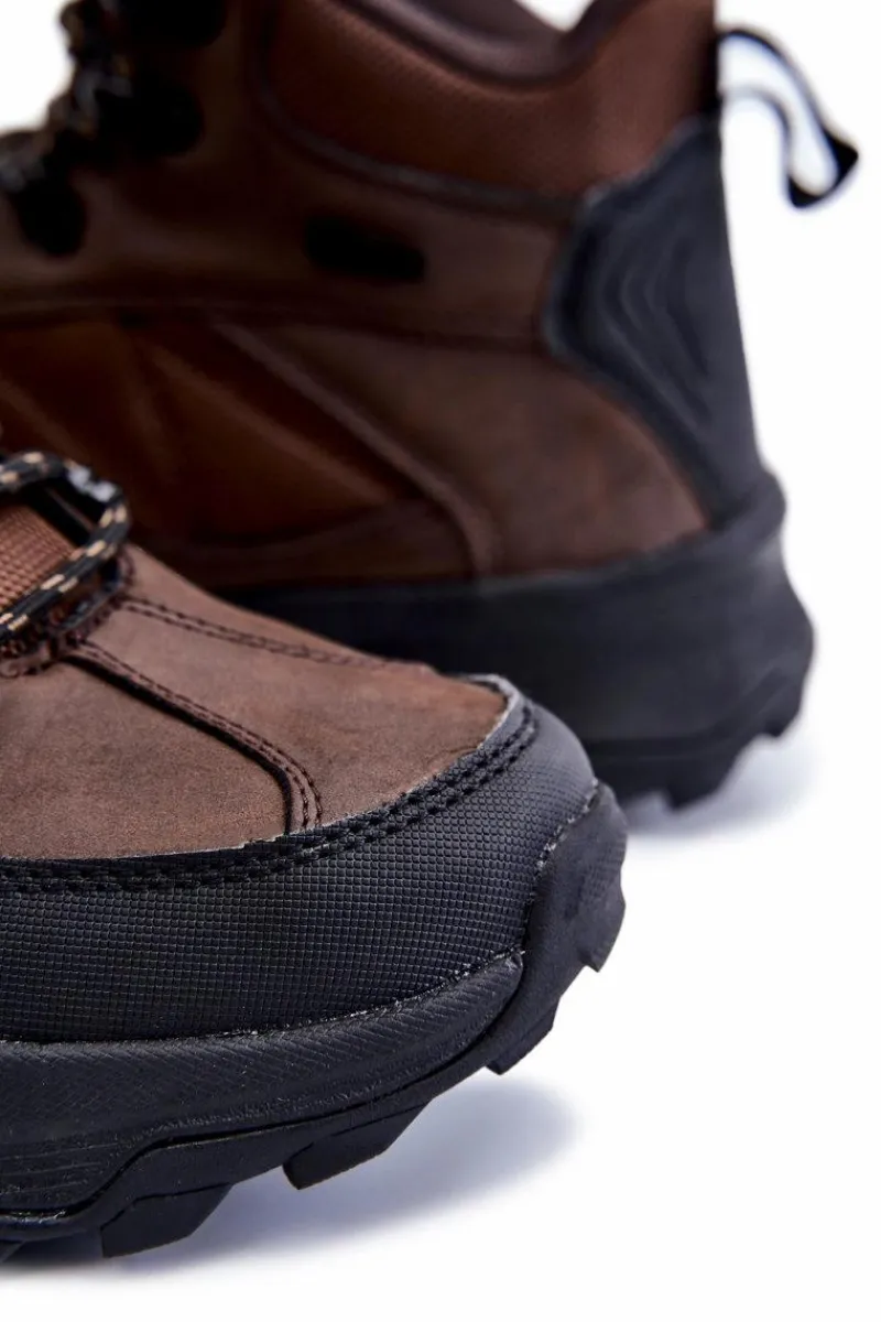 Obuwie Trekkingowe Męskie|Botki Męskie>Cross Jeans Męskie Buty Trekkingowe Ocieplane KK1R4019C Ciemnobrązowe