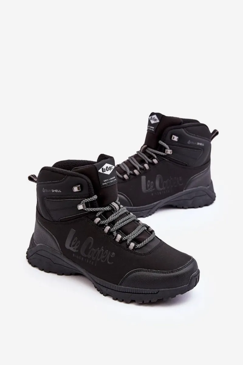 Hot Męskie Buty Trekkingowe Ocieplane LCJ-22-01-1404M Czarne Męskie Obuwie Trekkingowe Męskie|Botki Męskie
