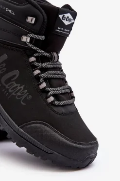 Hot Męskie Buty Trekkingowe Ocieplane LCJ-22-01-1404M Czarne Męskie Obuwie Trekkingowe Męskie|Botki Męskie