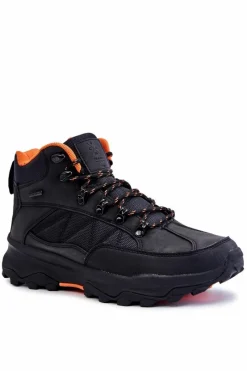Best Męskie Buty Trekkingowe Ocieplane KK1R4018C Czarne Męskie Obuwie Trekkingowe Męskie|Botki Męskie