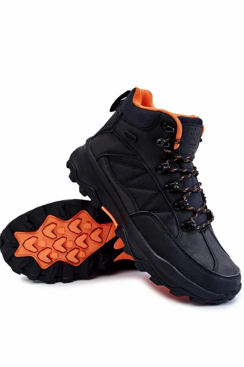 Best Męskie Buty Trekkingowe Ocieplane KK1R4018C Czarne Męskie Obuwie Trekkingowe Męskie|Botki Męskie