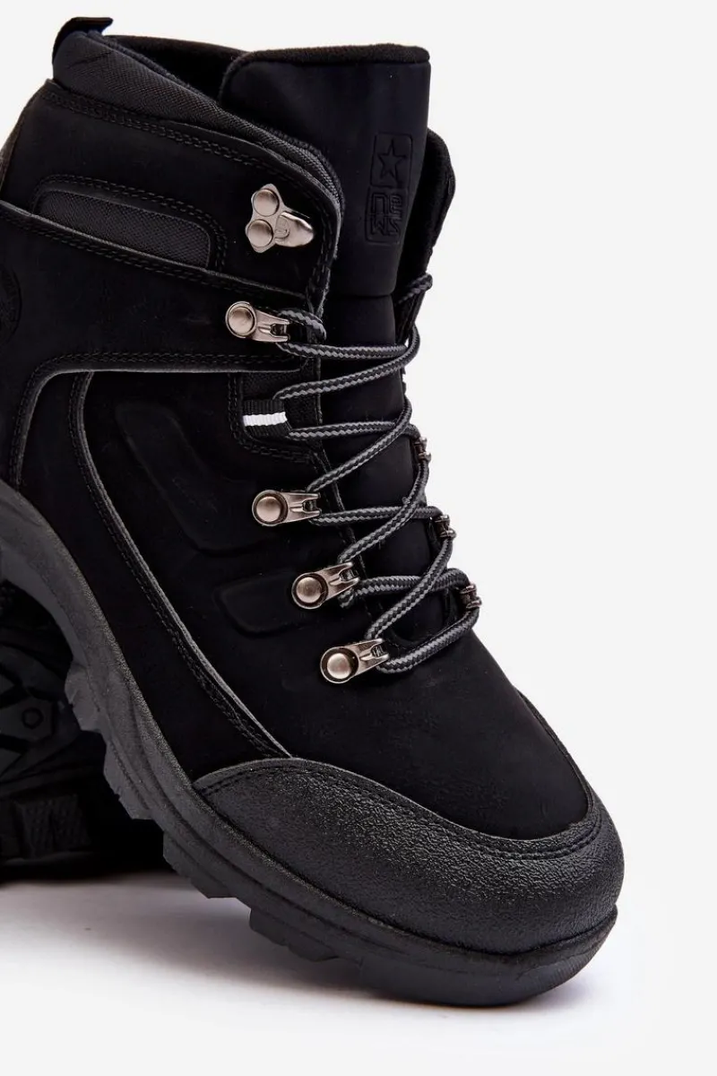 Obuwie Trekkingowe Męskie>Evento Męskie Buty Trekkingowe Ocieplane Czarne Dysasha