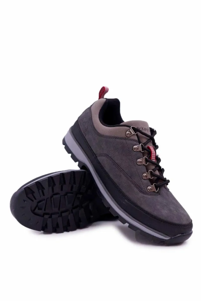 Outlet Boto Męskie Buty Trekkingowe Szare Savian