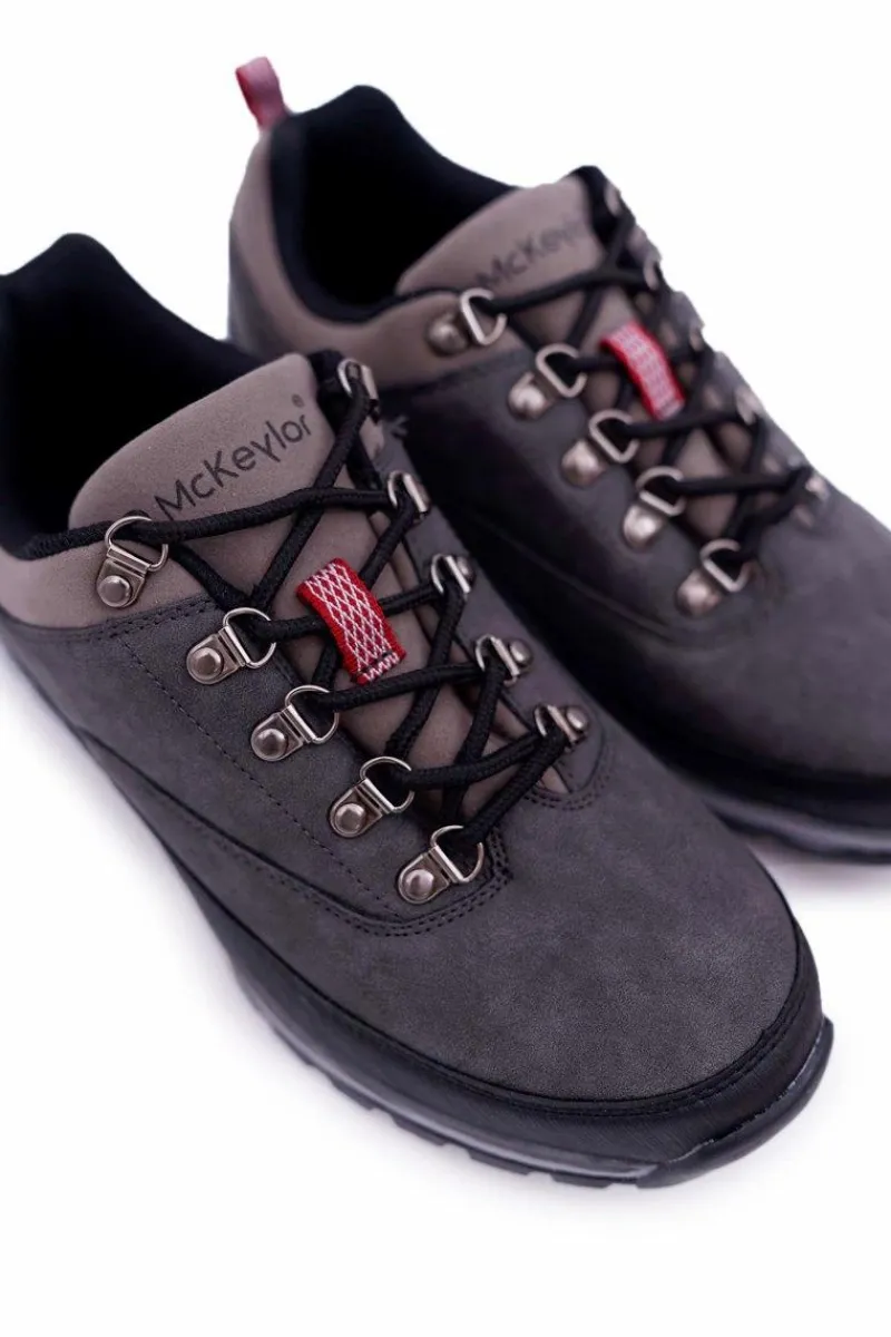 Outlet Boto Męskie Buty Trekkingowe Szare Savian