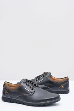 Outlet Męskie Czarne Półbuty Efrato Męskie Półbuty Casual