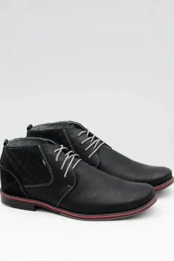 Online Męskie Czarne Skórzane Półbuty Graziano Męskie Półbuty Casual