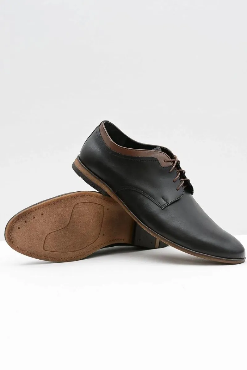 Online Męskie Czarne Skórzane Półbuty Gianni Męskie Półbuty Casual