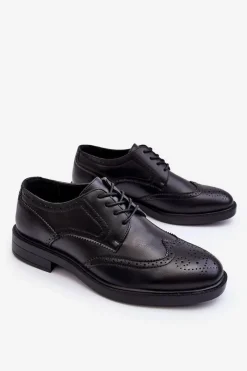 Discount Boto Męskie Eleganckie Skórzane Półbuty Czarne Gustavo