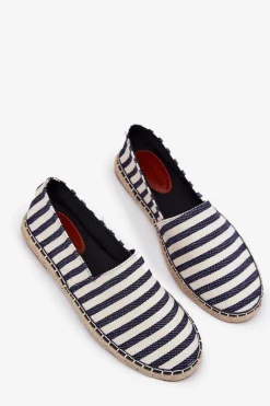 Trampki Niskie|Trampki Męskie Niskie></noscript>Boto Męskie Espadryle Z Materiałowe W Paski Granatowe Kerenz