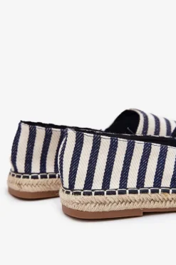 Trampki Niskie|Trampki Męskie Niskie></noscript>Boto Męskie Espadryle Z Materiałowe W Paski Granatowe Kerenz