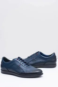 Outlet Boto Męskie Granatowe Skórzane Półbuty Nikopol Casual Polver