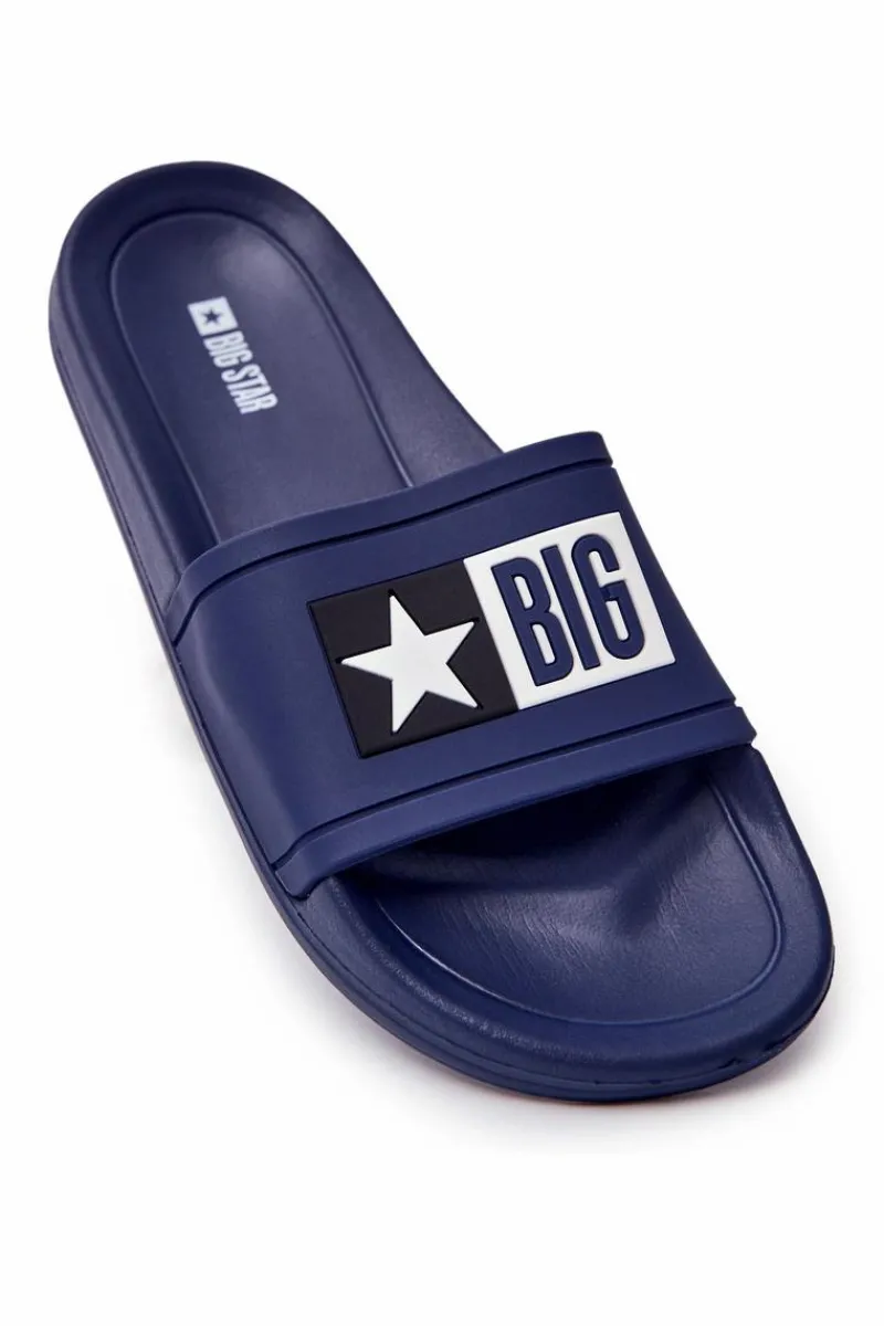 Klapki Męskie Big Star|Klapki Męskie Klasyczne>Big Star Shoes Męskie Klapki Big Star DD174701 Granatowe Niebieski