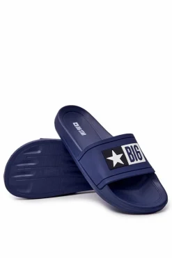 Klapki Męskie Big Star|Klapki Męskie Klasyczne>Big Star Shoes Męskie Klapki Big Star DD174701 Granatowe Niebieski