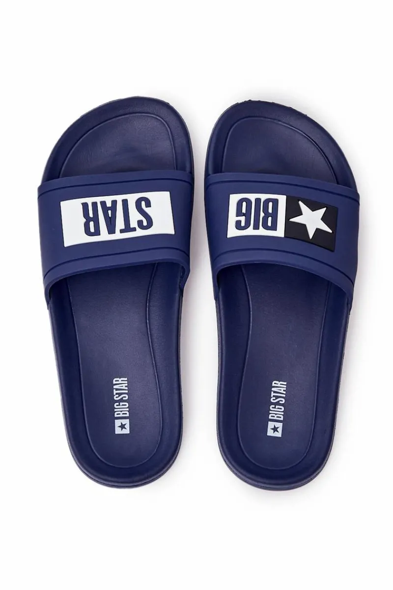 Klapki Męskie Big Star|Klapki Męskie Klasyczne>Big Star Shoes Męskie Klapki Big Star DD174701 Granatowe Niebieski