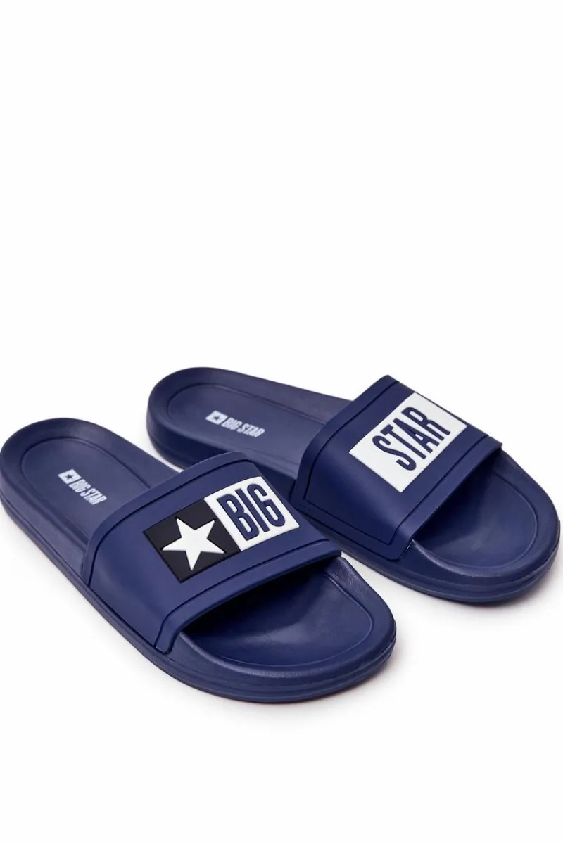 Klapki Męskie Big Star|Klapki Męskie Klasyczne>Big Star Shoes Męskie Klapki Big Star DD174701 Granatowe Niebieski