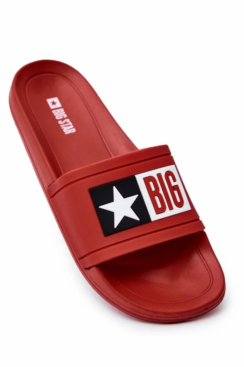Best Big Star Shoes Męskie Klapki Big Star DD174702 Czerwone