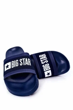 Klapki Męskie Big Star|Klapki Męskie Klasyczne>Big Star Shoes Męskie Klapki Big Star HH174833 Granatowe