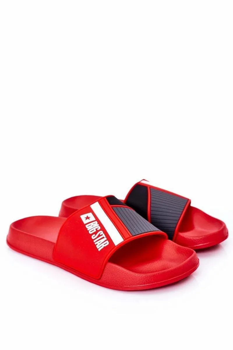 Best Big Star Shoes Męskie Klapki Big Star HH174835 Czerwone