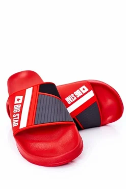 Best Big Star Shoes Męskie Klapki Big Star HH174835 Czerwone