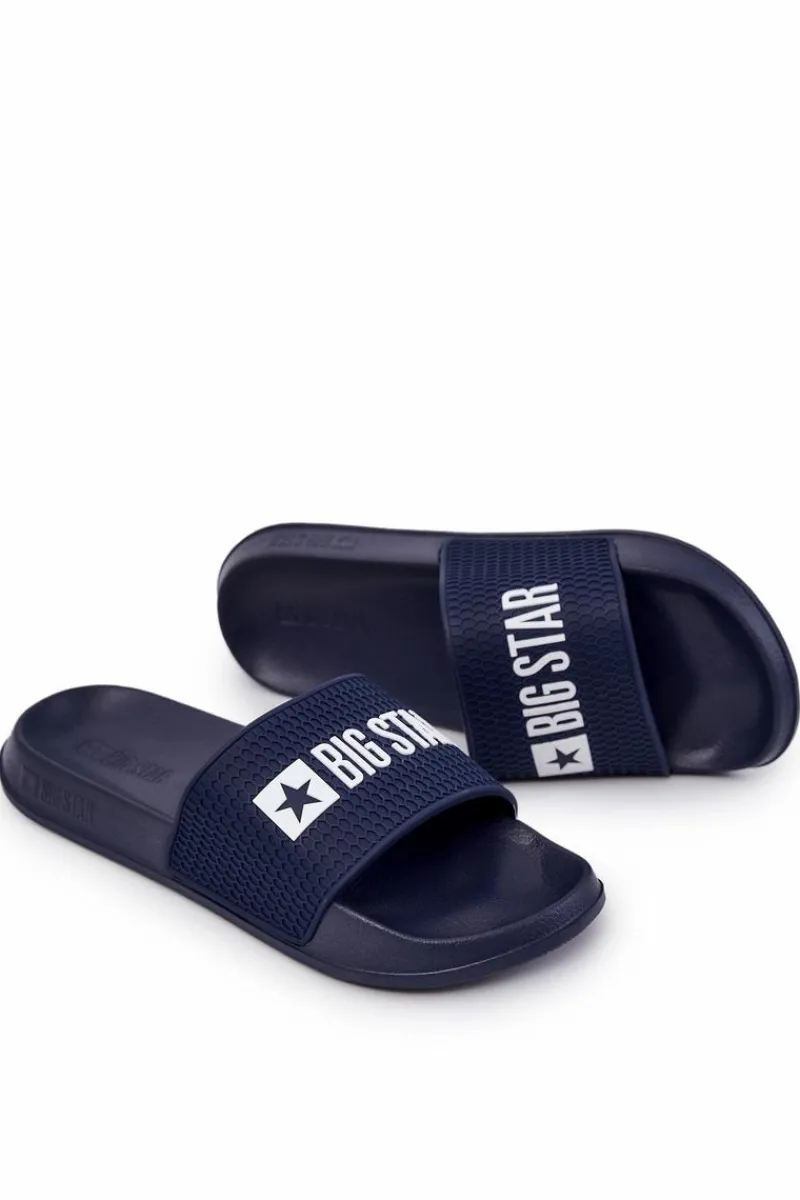 Outlet Męskie Klapki Big Star JJ174507 Granatowe Męskie Klapki Męskie Big Star|Klapki Męskie Klasyczne